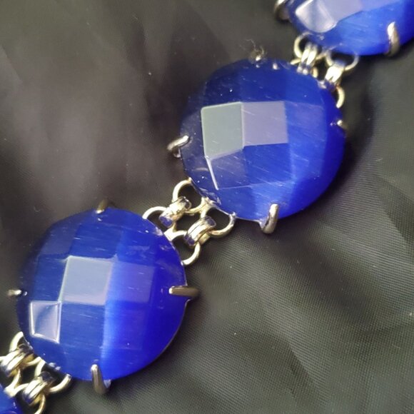 Signed Kendra Scott Bracelet Retired Cassie Cobalt Blue Large Cat's Eye Elegance - Picture 8 of 10